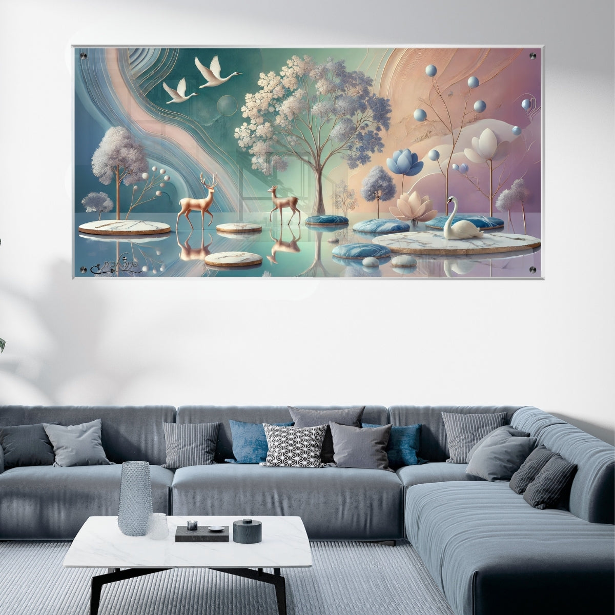 תמונות נוי בזכוכית מרהיבה, מוסיפות טאץ' יוקרתי לכל קיר. יוצרות אווירה חמימה ואלגנטית בבית.