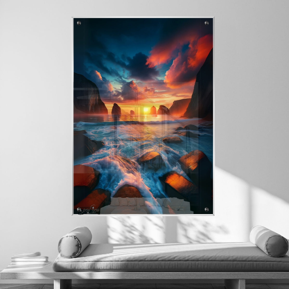 אומנות מודרנית על זכוכית, משדרגות את עיצוב הפנים. יוצרות אווירה חמימה ואלגנטית בבית.