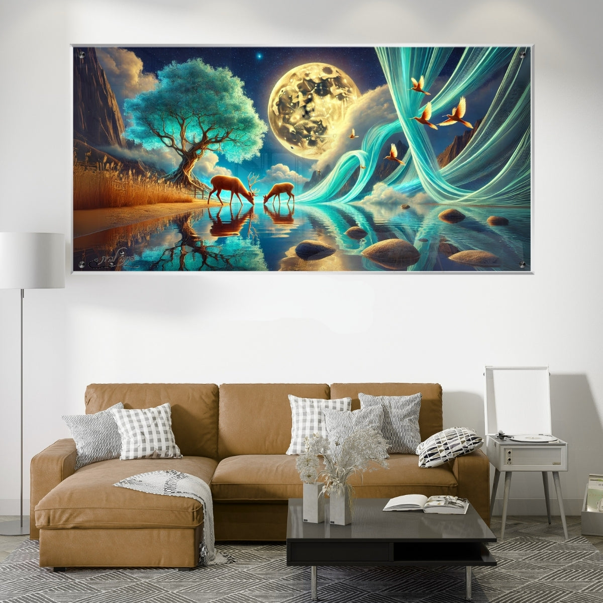 אומנות מודרנית על זכוכית, משדרגות את עיצוב הפנים. יוצרות אווירה חמימה ואלגנטית בבית.