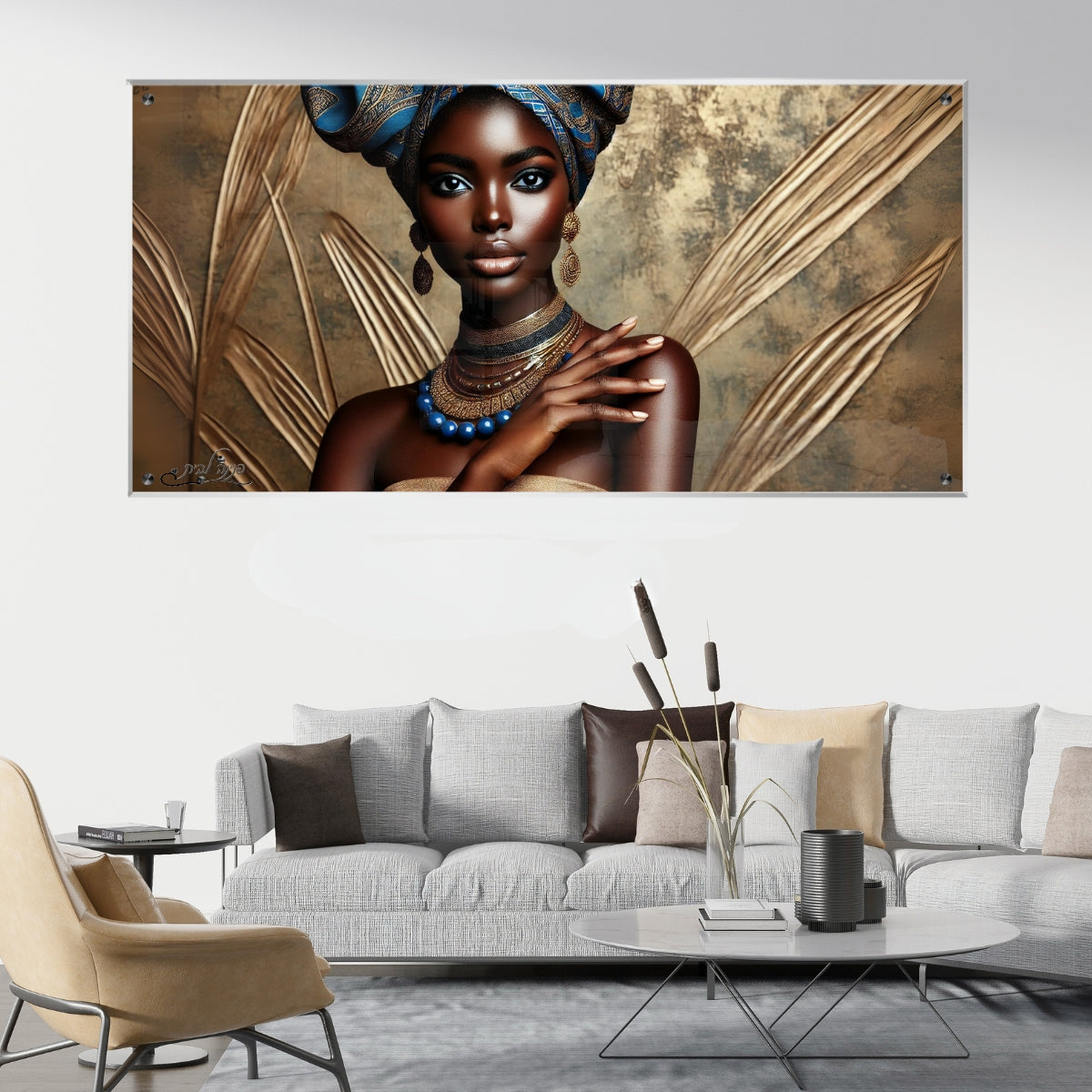 תמונות נוי בזכוכית מרהיבה, מעוצבות בהשראת אמנות מודרנית. יוצרות אווירה חמימה ואלגנטית בבית.