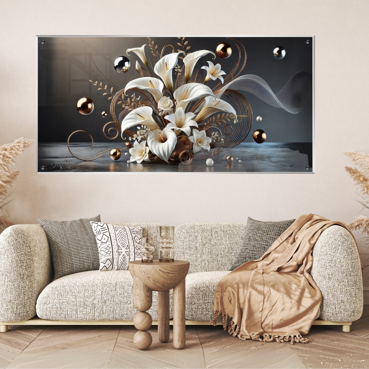 תמונות נוי בזכוכית מרהיבה, מוסיפות טאץ' יוקרתי לכל קיר. יוצרות אווירה חמימה ואלגנטית בבית.