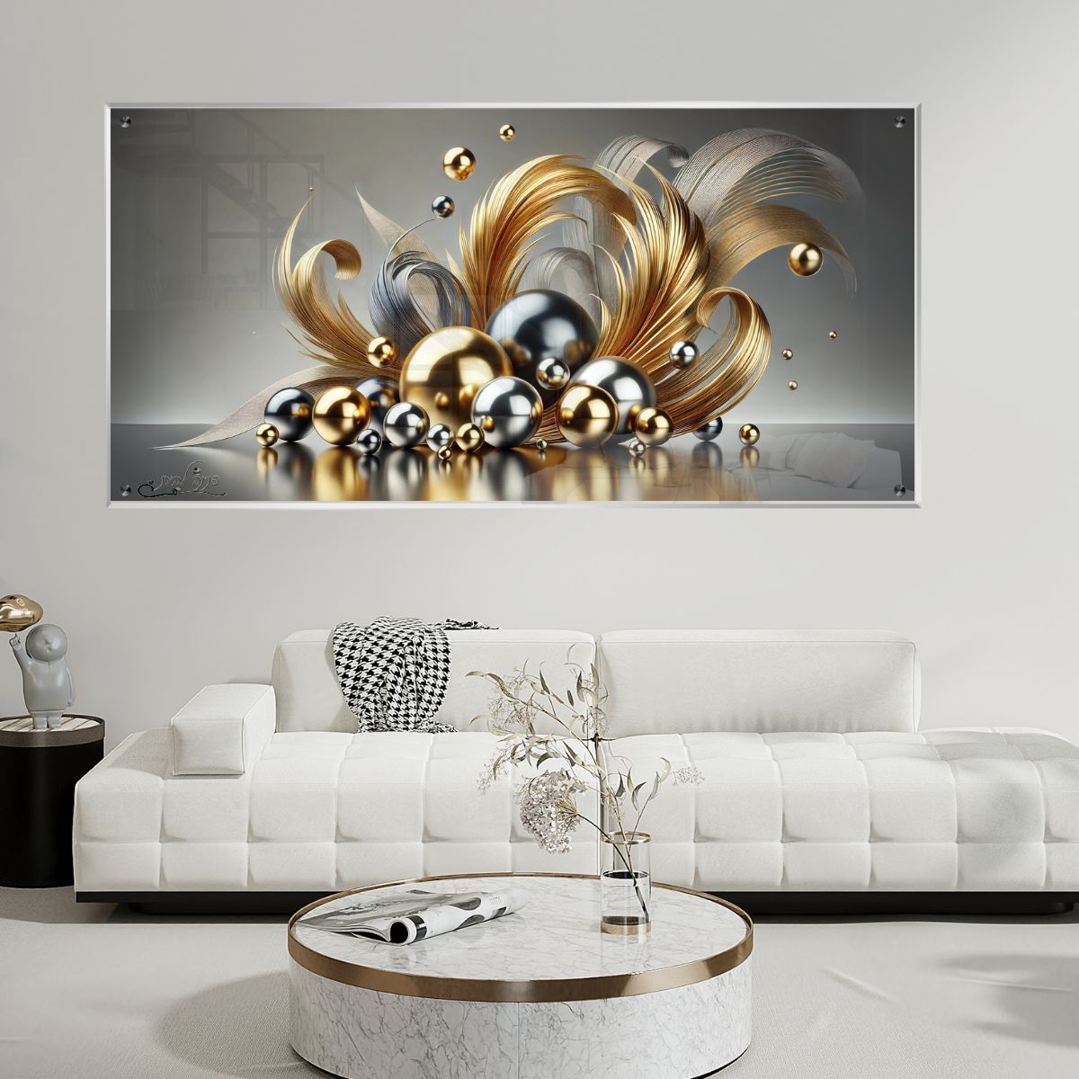 אומנות מודרנית על זכוכית, משדרגות את עיצוב הפנים. יוצרות אווירה חמימה ואלגנטית בבית.