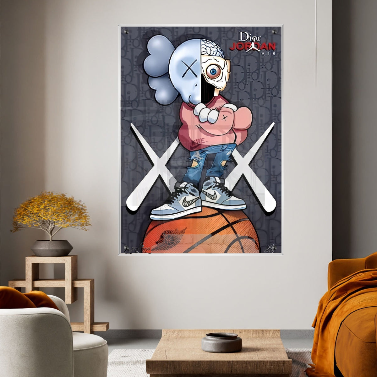 תמונות נוי בזכוכית מרהיבה, מעוצבות בהשראת אמנות מודרנית. יוצרות אווירה חמימה ואלגנטית בבית.