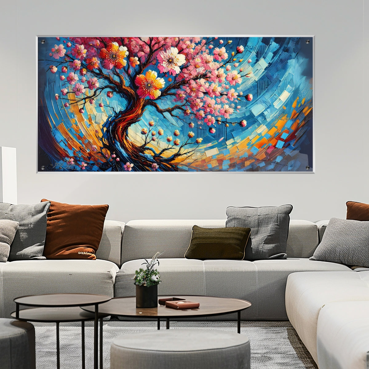 תמונות נוי בזכוכית מרהיבה, מעוצבות בהשראת אמנות מודרנית. מוסיפות חן וייחודיות לכל חלל מגורים.