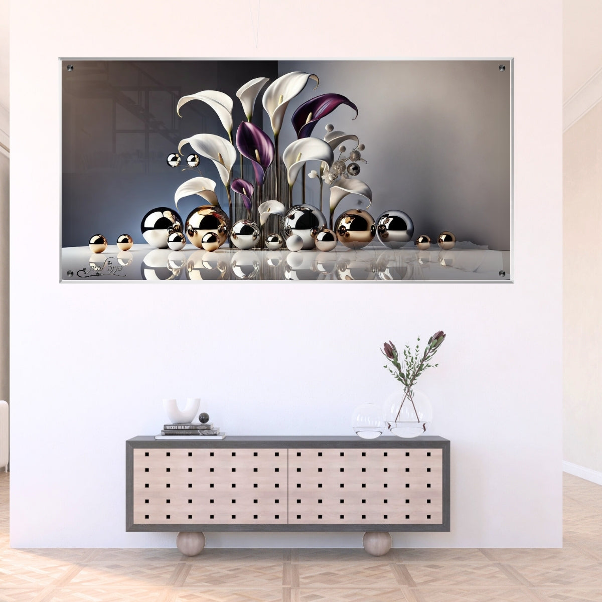 תמונות נוי בזכוכית מרהיבה, מעוצבות בהשראת אמנות מודרנית. משלבות איכות הדפסה גבוהה עם זכוכית יוקרתית.