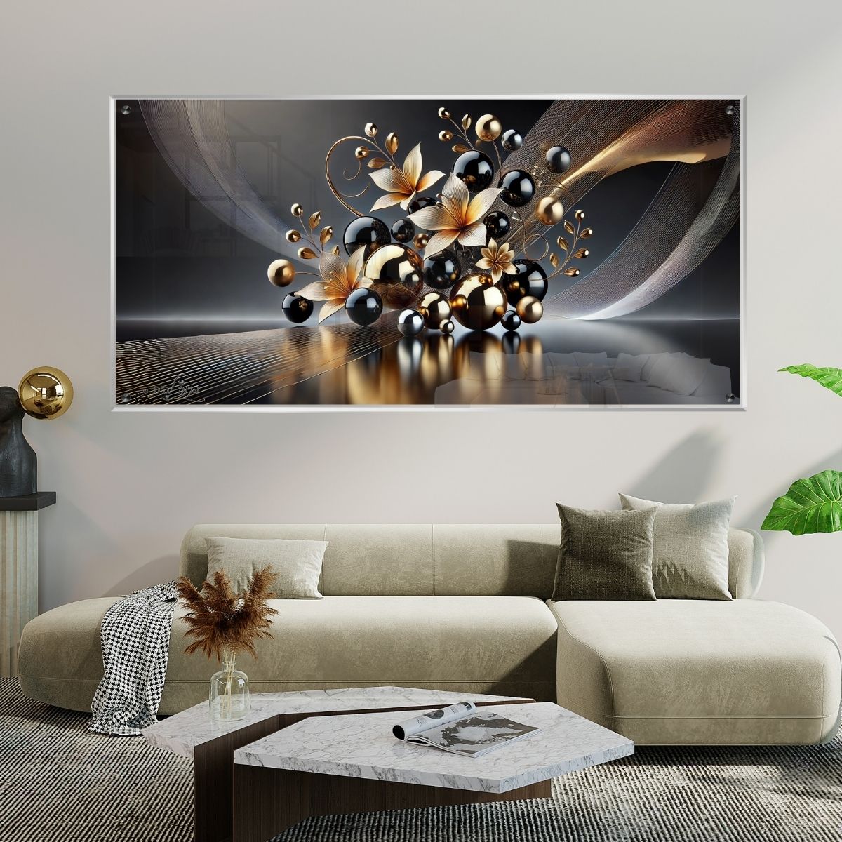 אומנות מודרנית על זכוכית, מוסיפות טאץ' יוקרתי לכל קיר. מתאימות לכל חלל – סלון, משרד או חדר שינה.