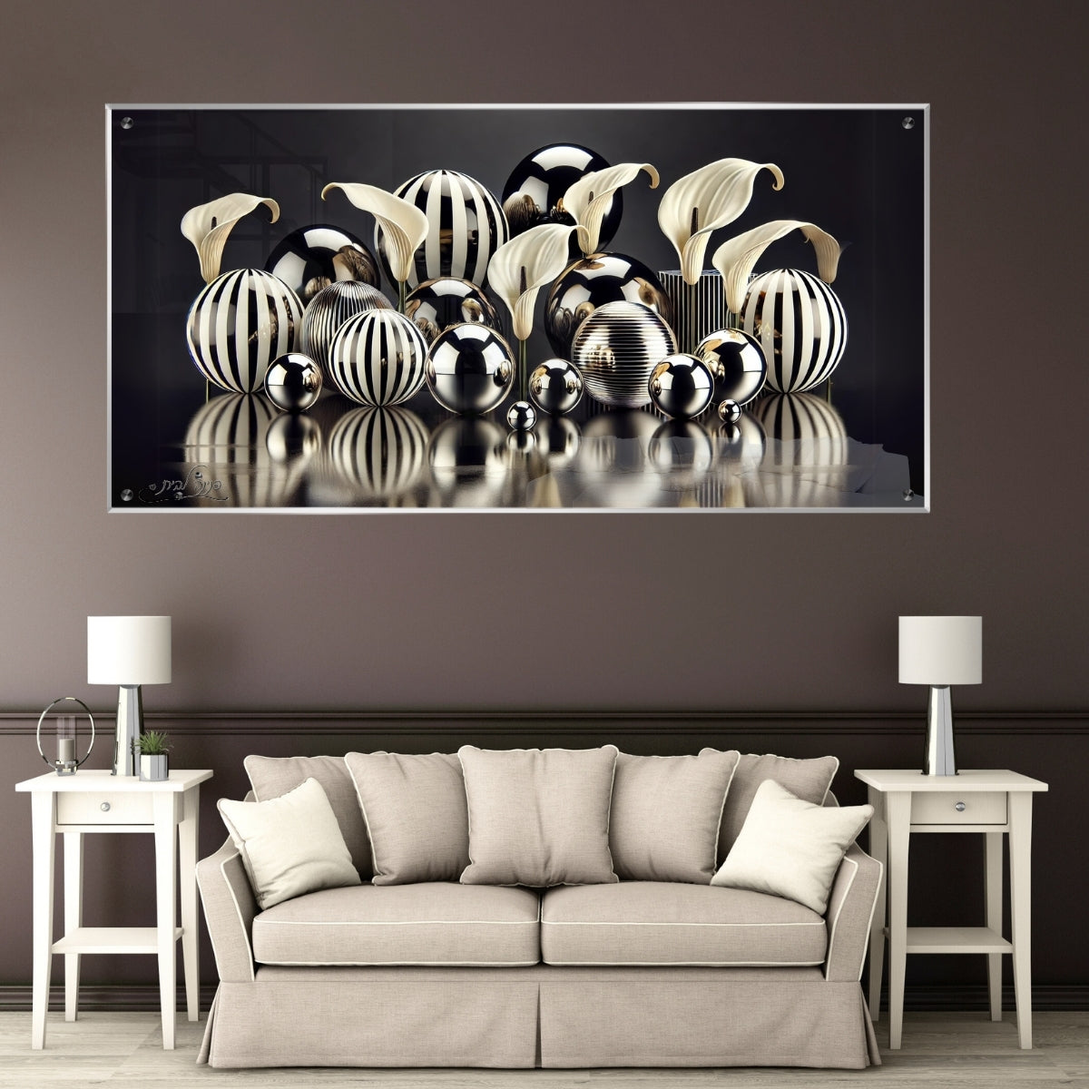 תמונות זכוכית אמנותיות, מוסיפות טאץ' יוקרתי לכל קיר. יוצרות אווירה חמימה ואלגנטית בבית.