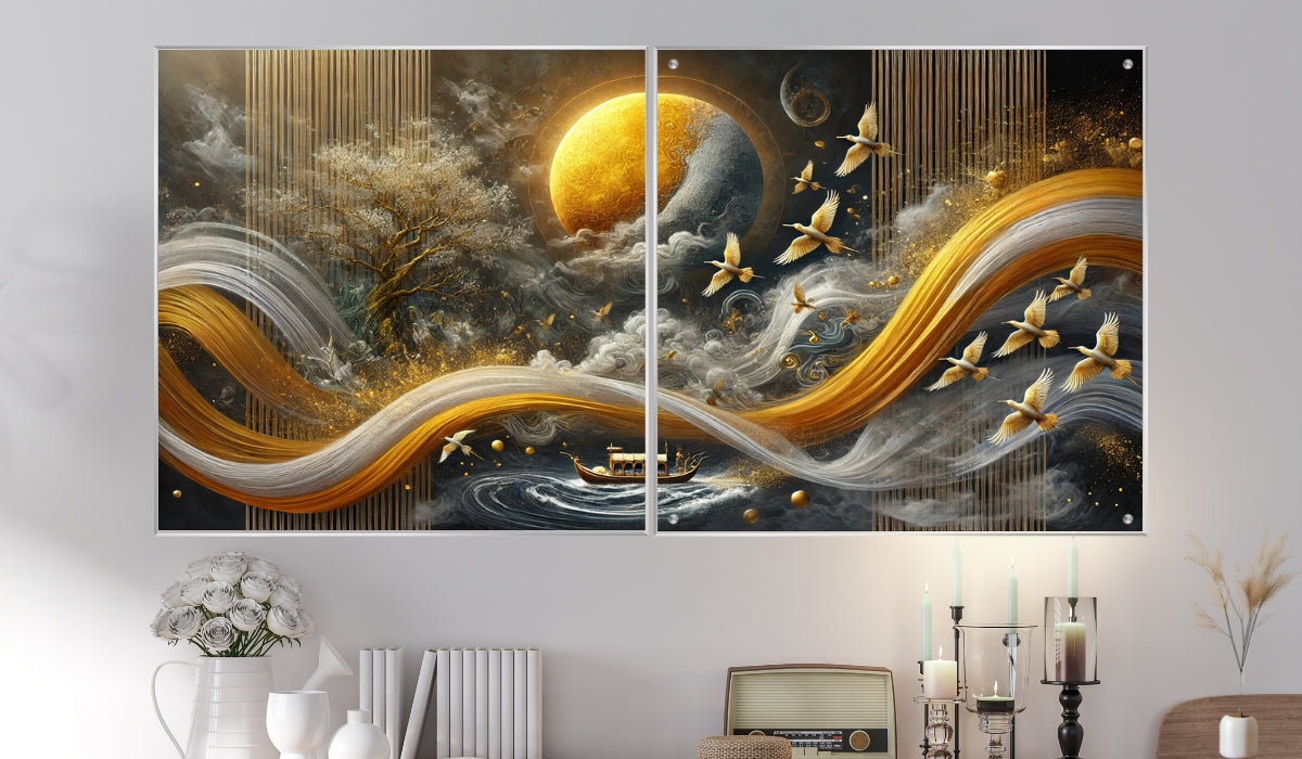 אומנות מודרנית על זכוכית, נבחרות בקפידה כדי לשדרג את עיצוב הבית. מעניקות עומק ותחכום לכל עיצוב פנים.