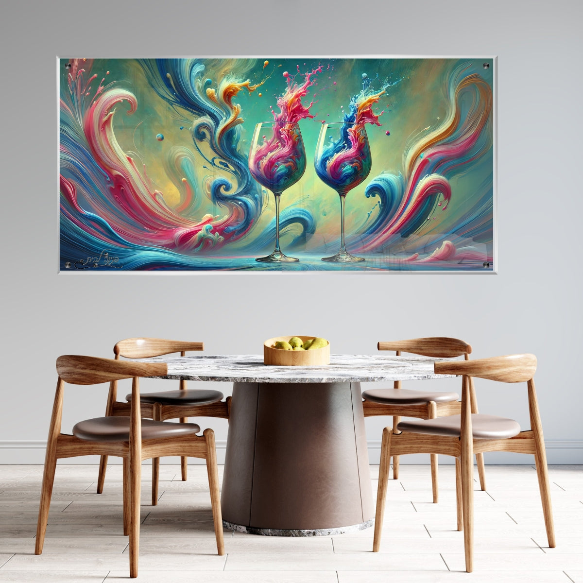 אומנות מודרנית על זכוכית, מעוצבות בהשראת אמנות מודרנית. מוסיפות חן וייחודיות לכל חלל מגורים.