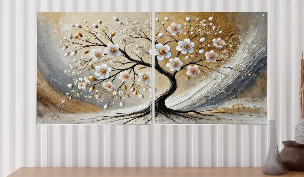 תמונות נוי בזכוכית מרהיבה, מעוצבות בהשראת אמנות מודרנית. מוסיפות חן וייחודיות לכל חלל מגורים.