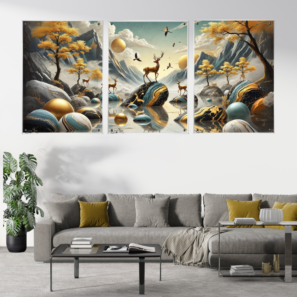 תמונות נוי בזכוכית מרהיבה, מעוצבות בהשראת אמנות מודרנית. מתאימות לכל חלל – סלון, משרד או חדר שינה.