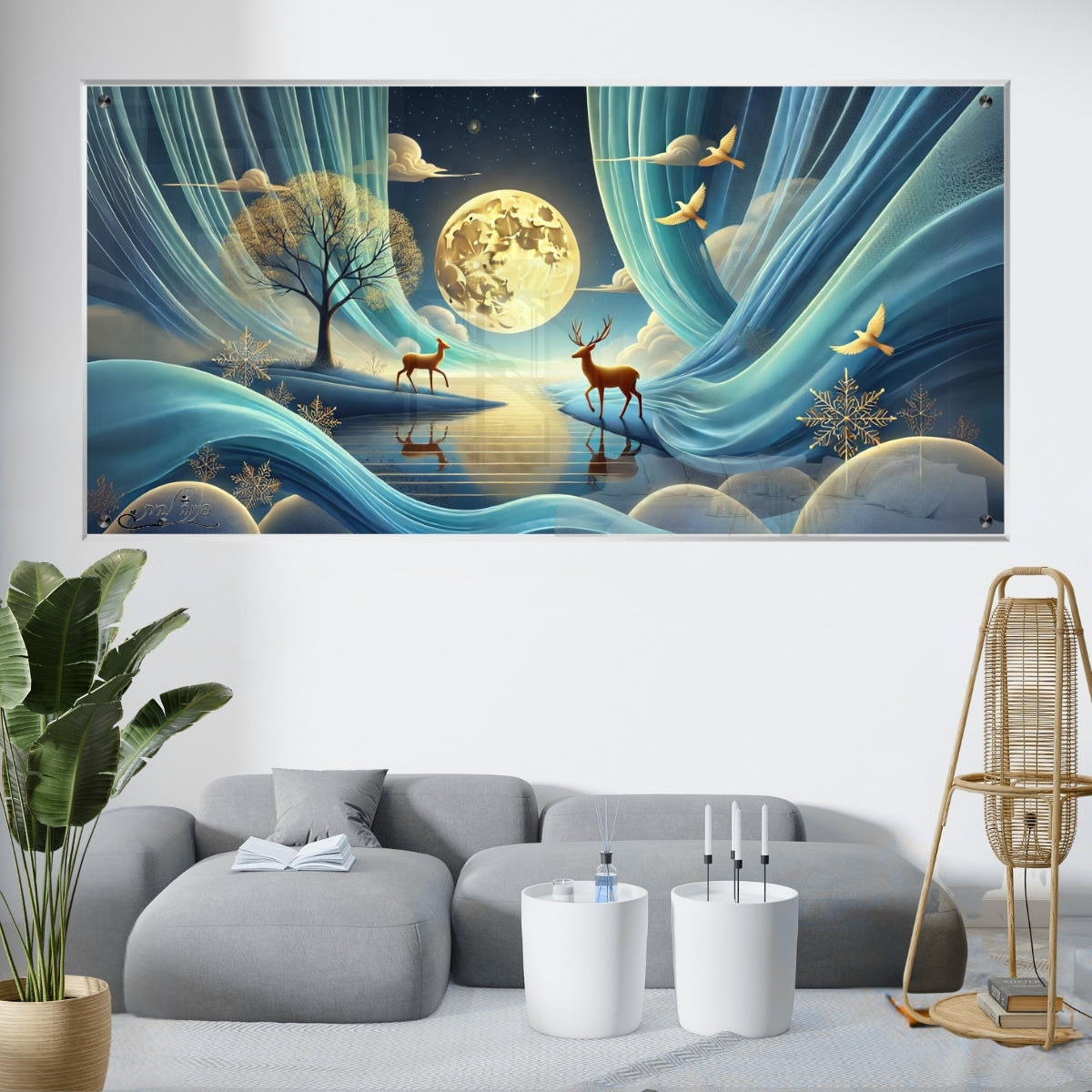 תמונות נוי בזכוכית מרהיבה, מעוצבות בהשראת אמנות מודרנית. מוסיפות חן וייחודיות לכל חלל מגורים.