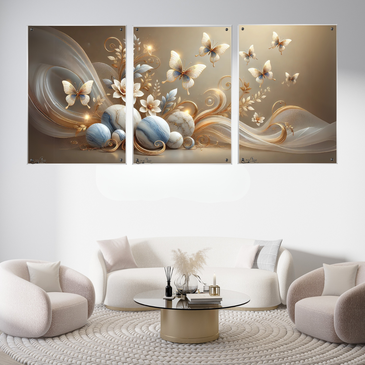 תמונות מודפסות על זכוכית בעיצוב ייחודי, מעוצבות בהשראת אמנות מודרנית. משלבות איכות הדפסה גבוהה עם זכוכית יוקרתית.