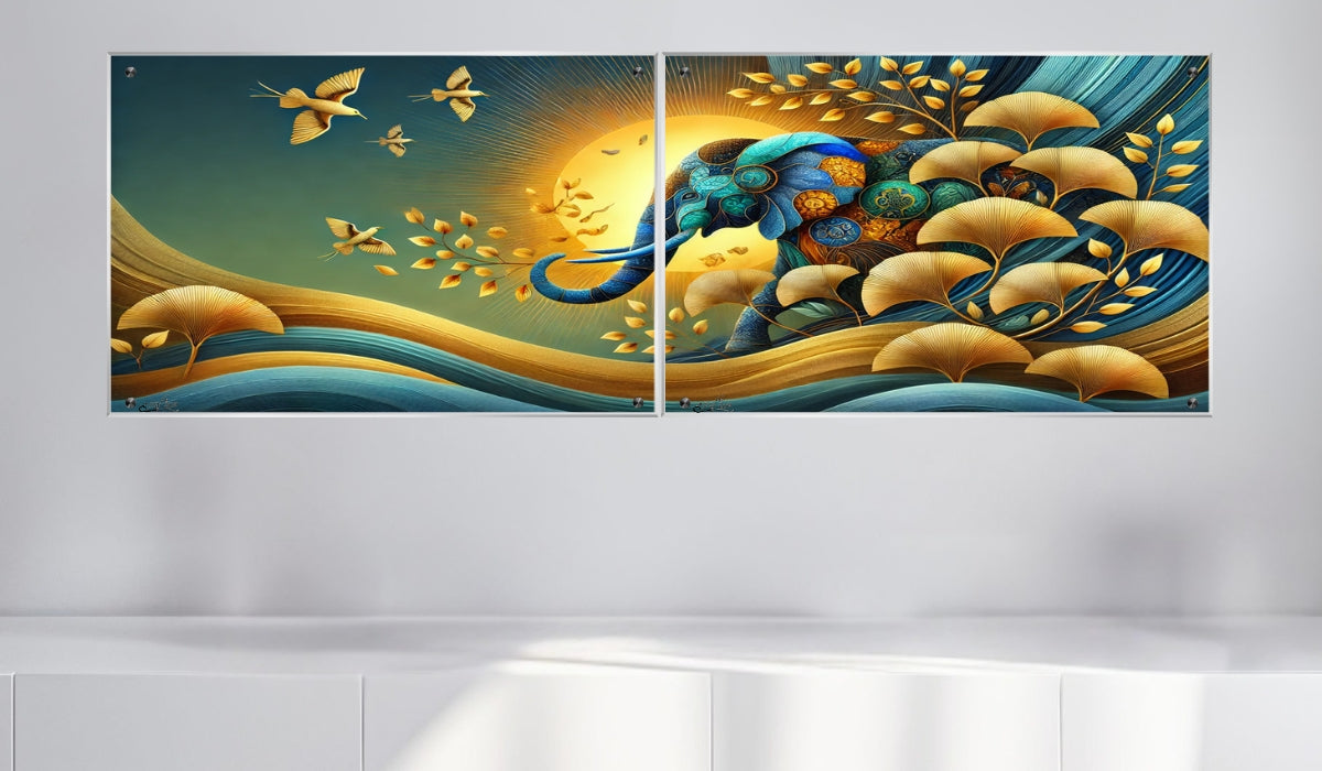 תמונות נוי בזכוכית מרהיבה, משדרגות את עיצוב הפנים. יוצרות אווירה חמימה ואלגנטית בבית.