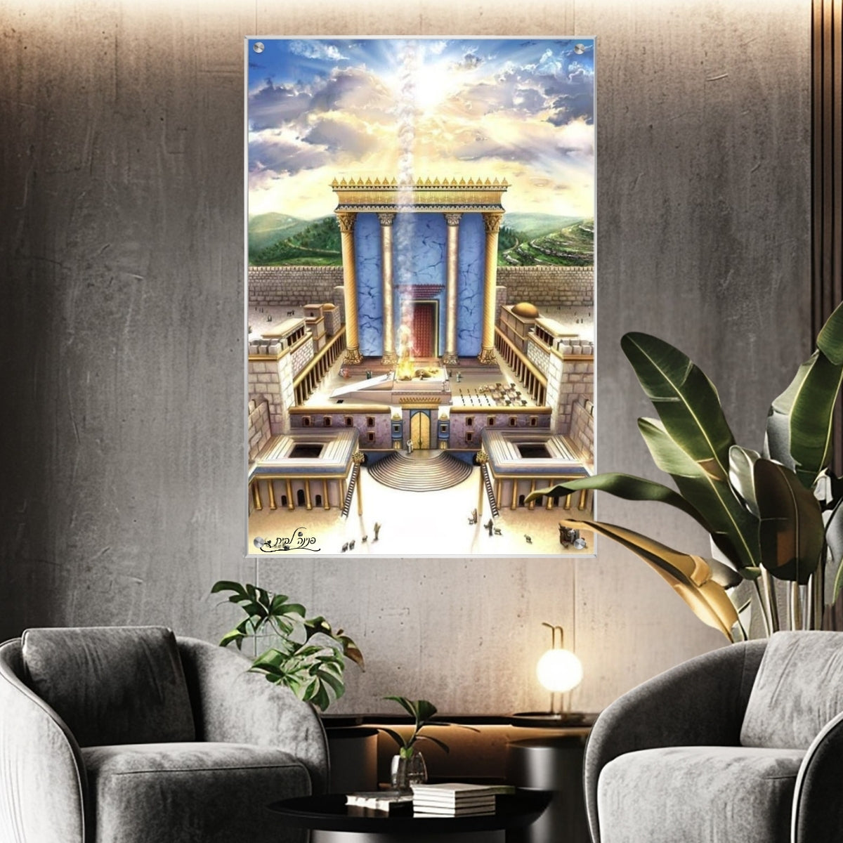 תמונת בית המקדש - הדפסה מרהיבה על זכוכית יוקרתית לעיצוב הבית