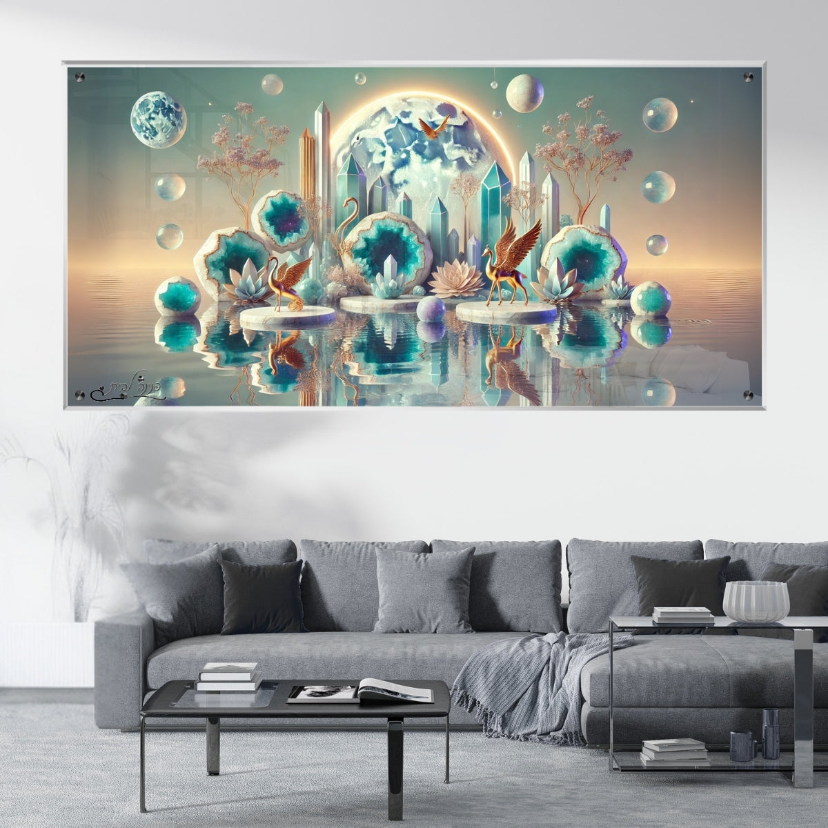 אומנות מודרנית על זכוכית, מעוצבות בהשראת אמנות מודרנית. יוצרות אווירה חמימה ואלגנטית בבית.