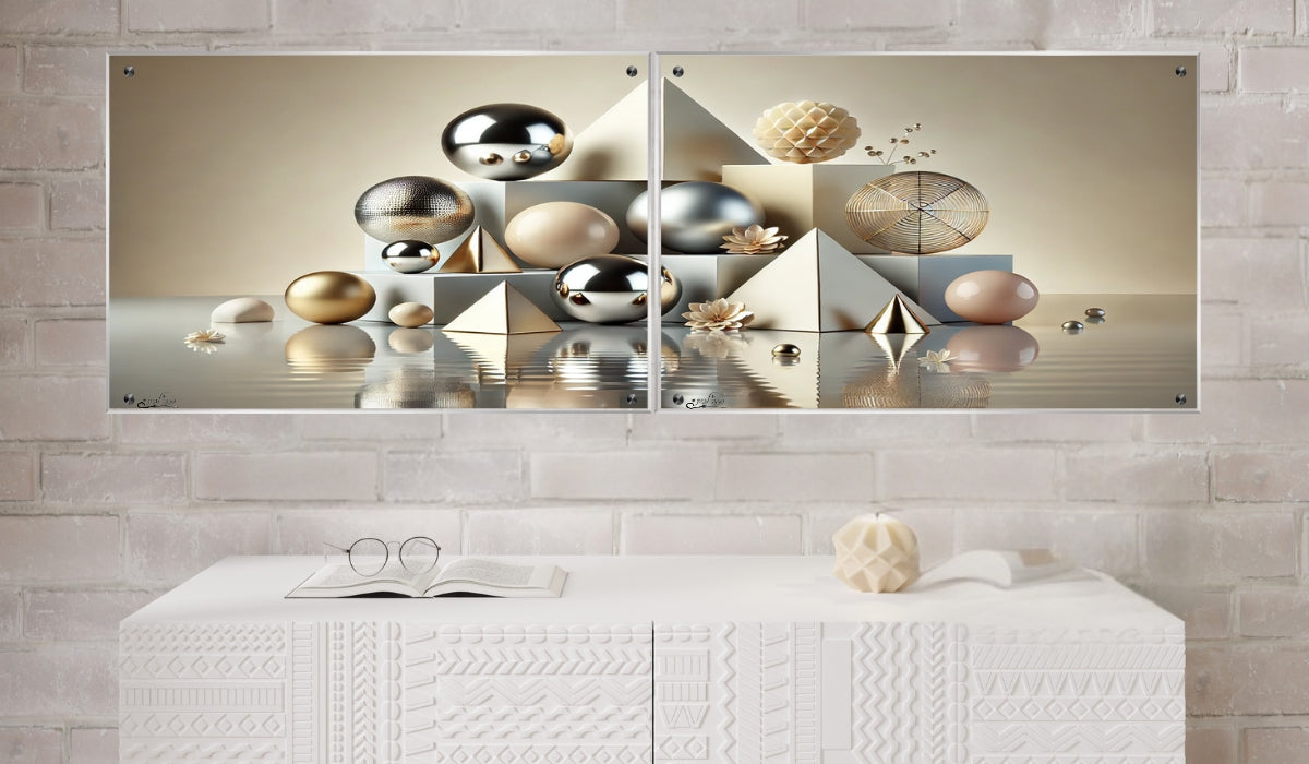 אומנות מודרנית על זכוכית, מעוצבות בהשראת אמנות מודרנית. משלבות איכות הדפסה גבוהה עם זכוכית יוקרתית.