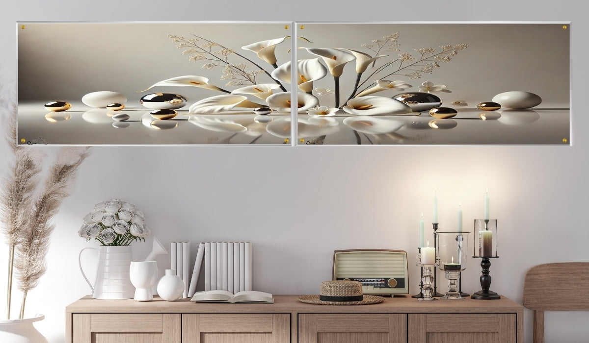 אומנות מודרנית על זכוכית, מעוצבות בהשראת אמנות מודרנית. משלבות איכות הדפסה גבוהה עם זכוכית יוקרתית.