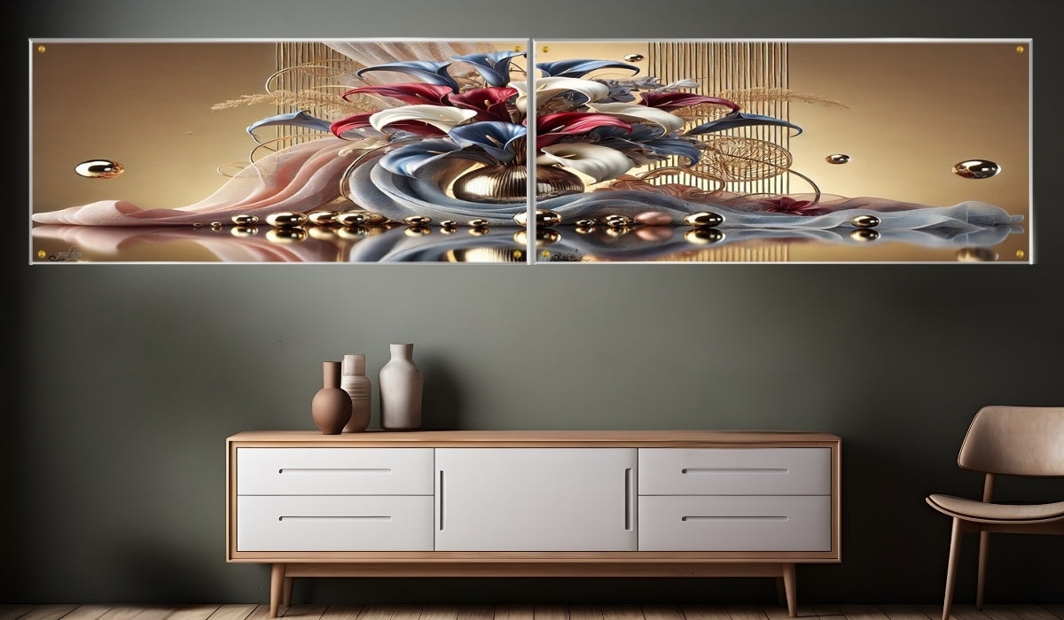 תמונות נוי בזכוכית מרהיבה, משדרגות את עיצוב הפנים. יוצרות אווירה חמימה ואלגנטית בבית.