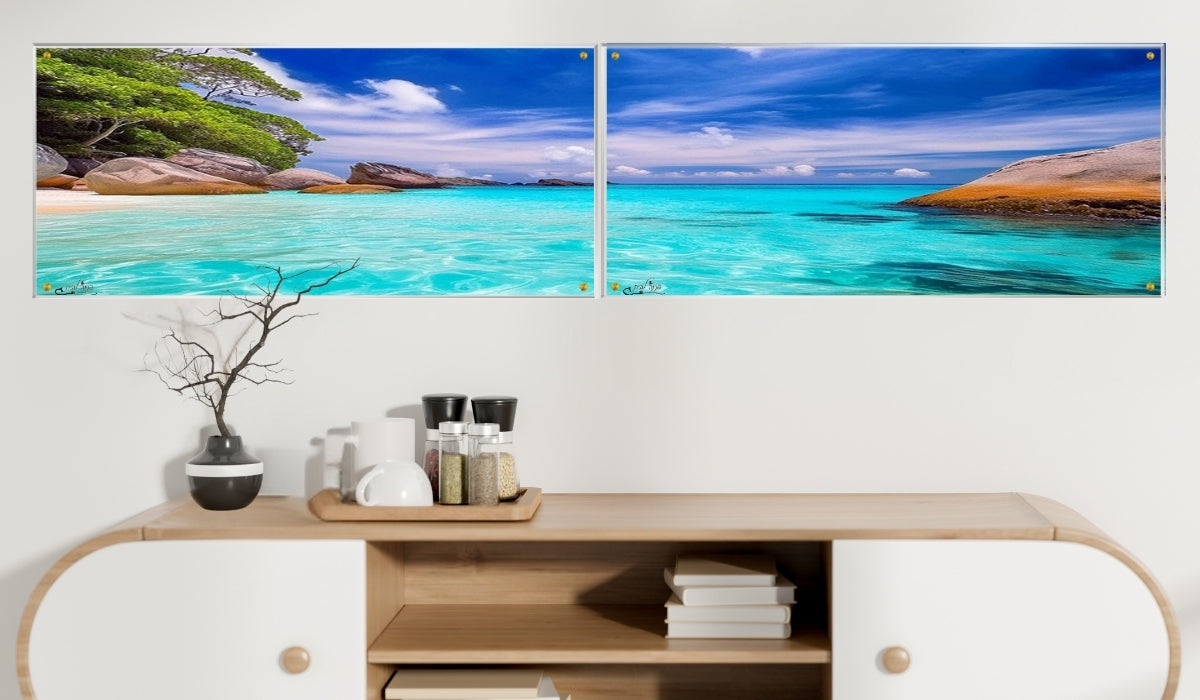 תמונות נוי בזכוכית מרהיבה, משדרגות את עיצוב הפנים. יוצרות אווירה חמימה ואלגנטית בבית.