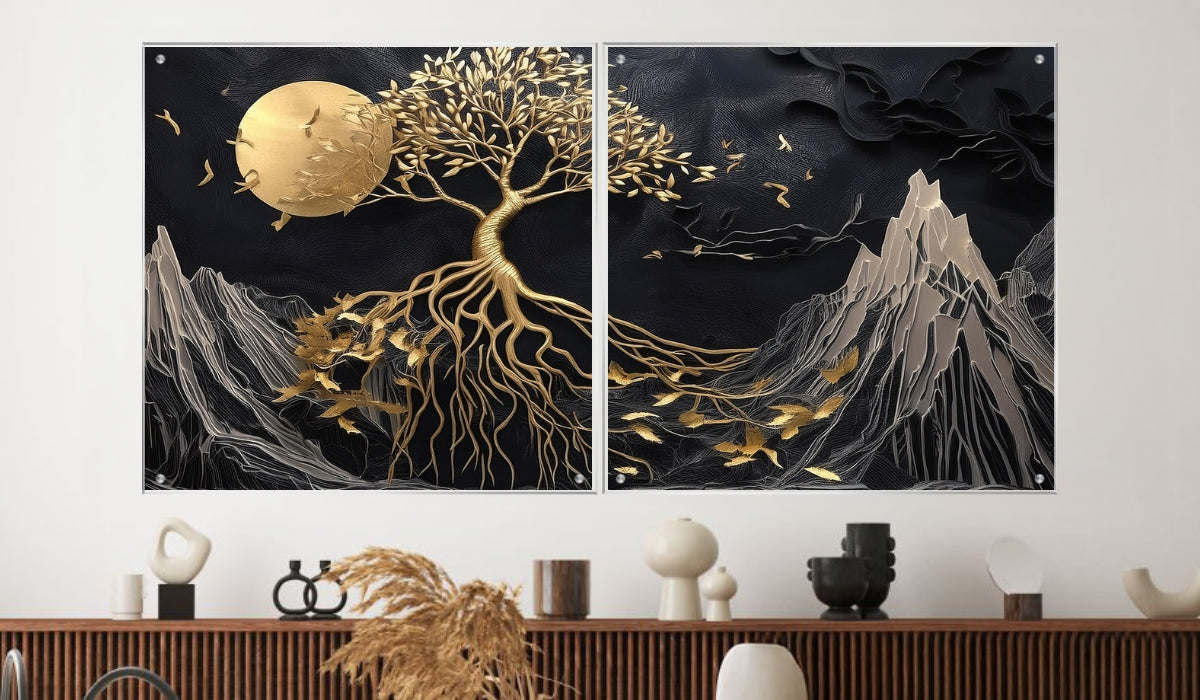 אומנות מודרנית על זכוכית, יוצרות אווירה מיוחדת ואלגנטית. יוצרות אווירה חמימה ואלגנטית בבית.