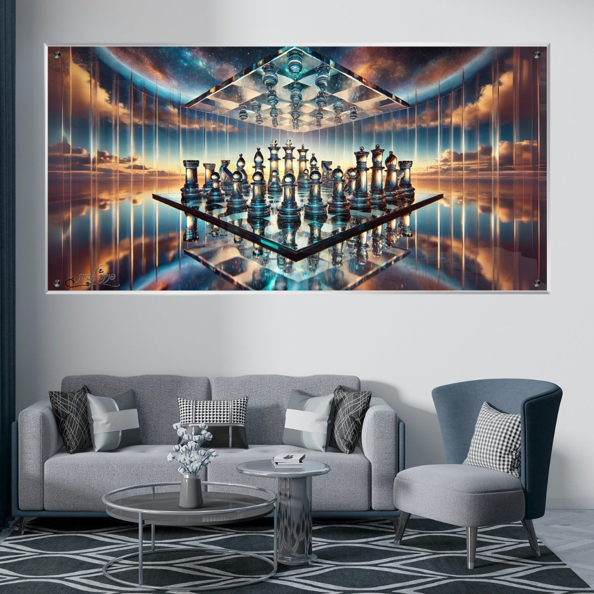 תמונות זכוכית אמנותיות, מעוצבות בהשראת אמנות מודרנית. מעניקות עומק ותחכום לכל עיצוב פנים.