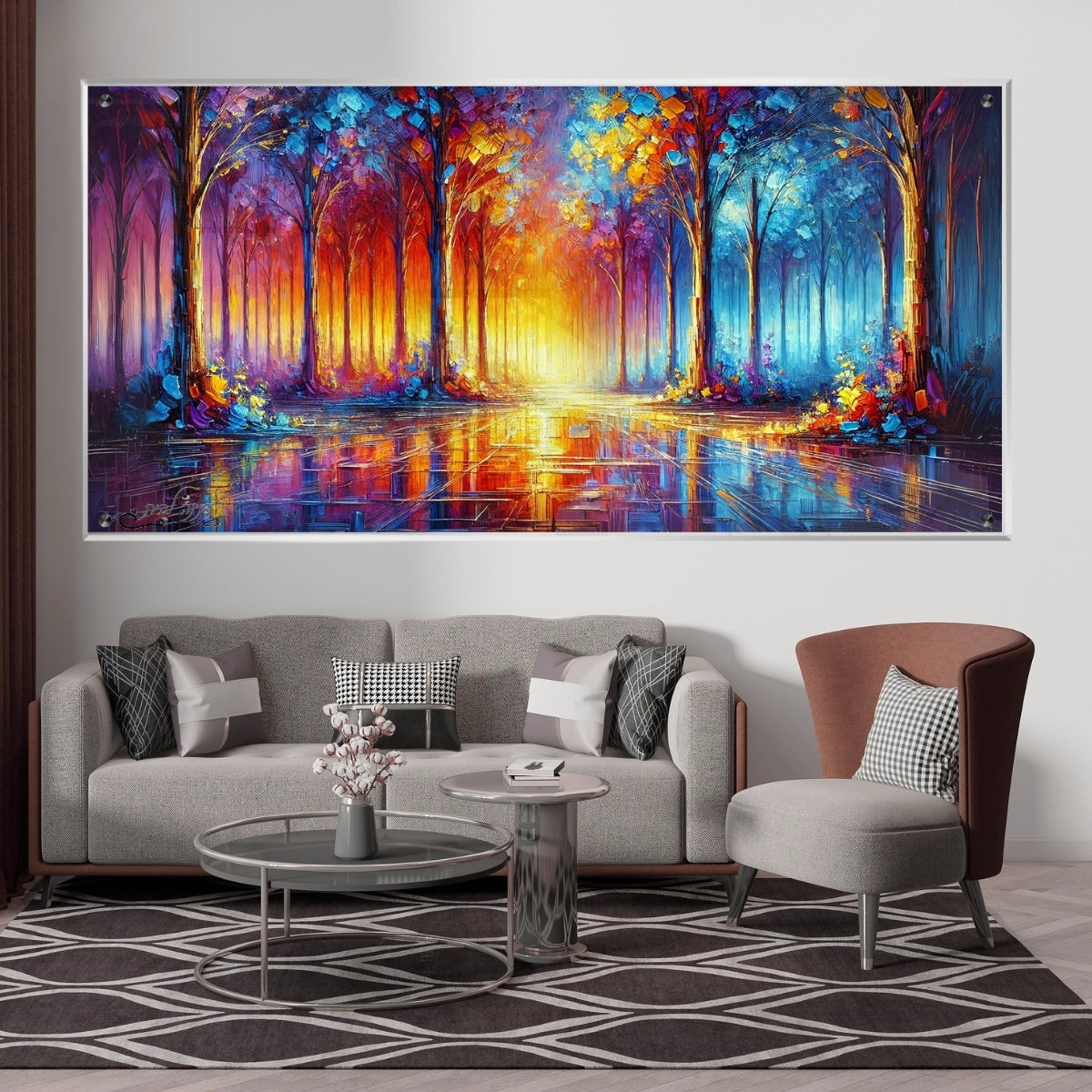 אומנות מודרנית על זכוכית, נבחרות בקפידה כדי לשדרג את עיצוב הבית. יוצרות אווירה חמימה ואלגנטית בבית.