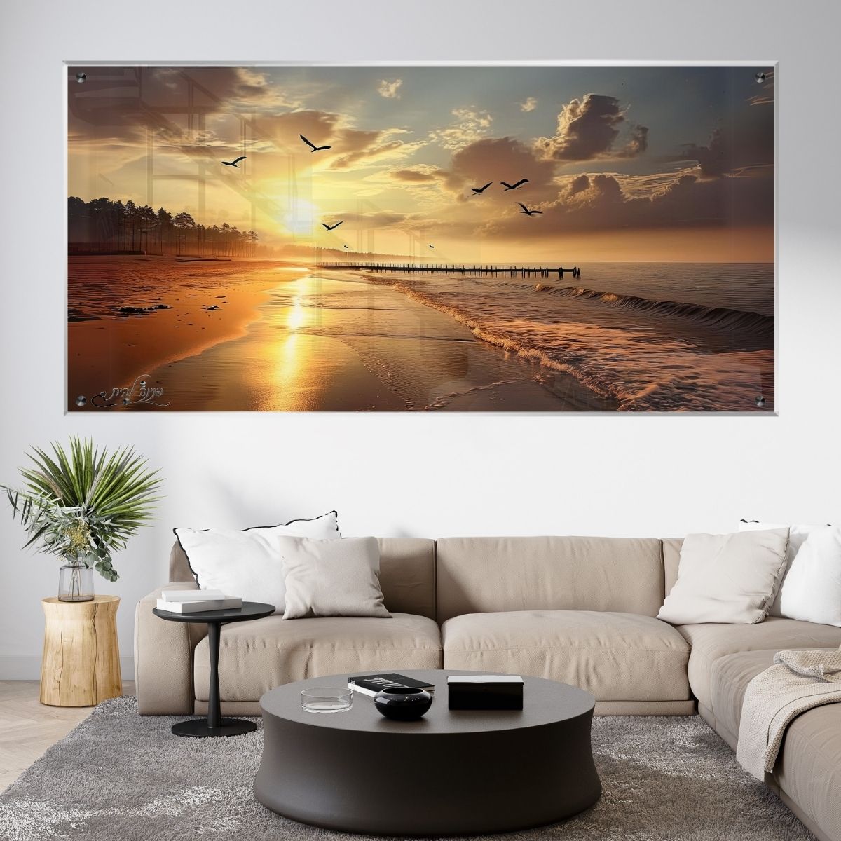 תמונות זכוכית מעוצבות, מעוצבות בהשראת אמנות מודרנית. יוצרות אווירה חמימה ואלגנטית בבית.