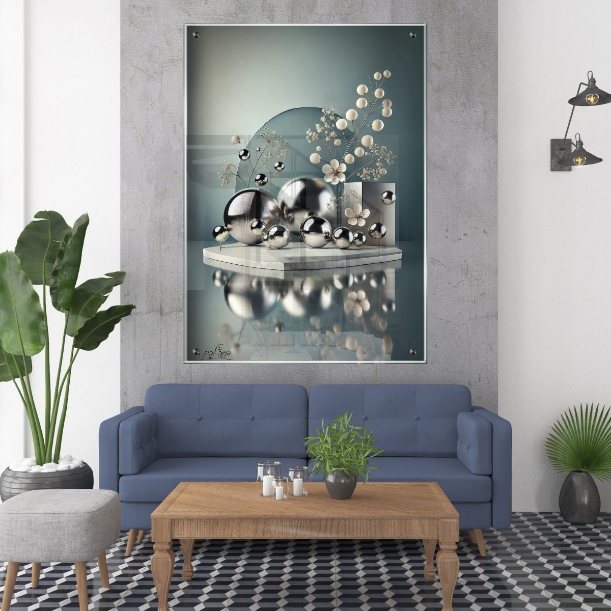 תמונות זכוכית מעוצבות, מעוצבות בהשראת אמנות מודרנית. יוצרות אווירה חמימה ואלגנטית בבית.