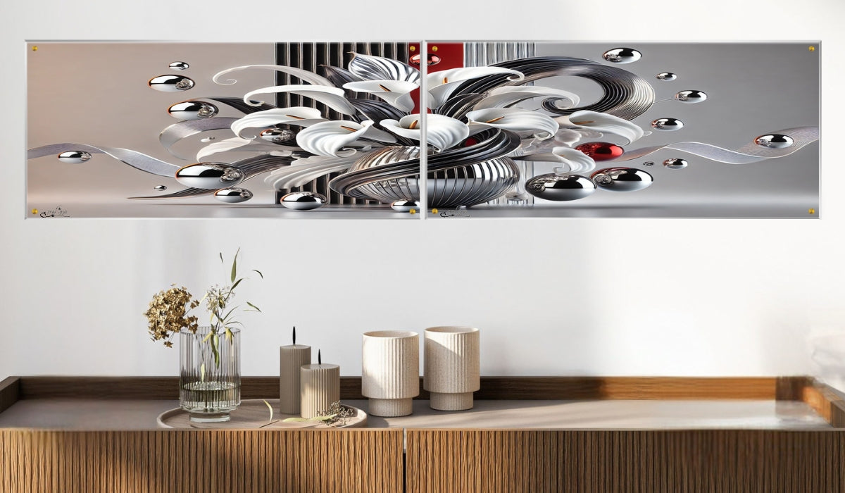 אומנות מודרנית על זכוכית, יוצרות אווירה מיוחדת ואלגנטית. יוצרות אווירה חמימה ואלגנטית בבית.