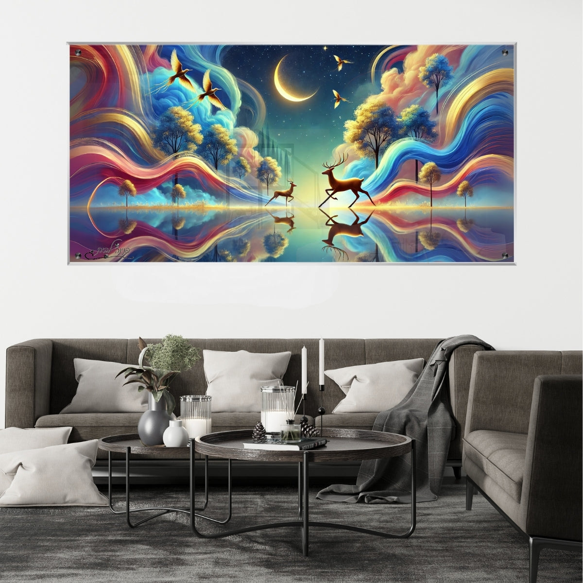 אומנות מודרנית על זכוכית, נבחרות בקפידה כדי לשדרג את עיצוב הבית. יוצרות אווירה חמימה ואלגנטית בבית.