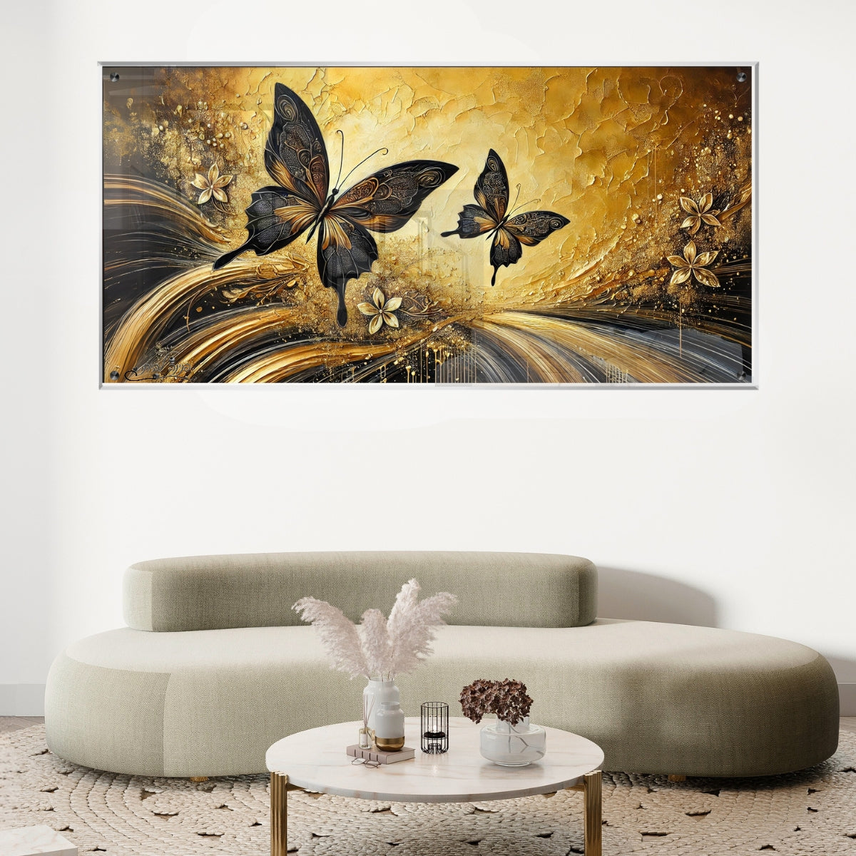 תמונות נוי בזכוכית מרהיבה, מעוצבות בהשראת אמנות מודרנית. מעניקות עומק ותחכום לכל עיצוב פנים.