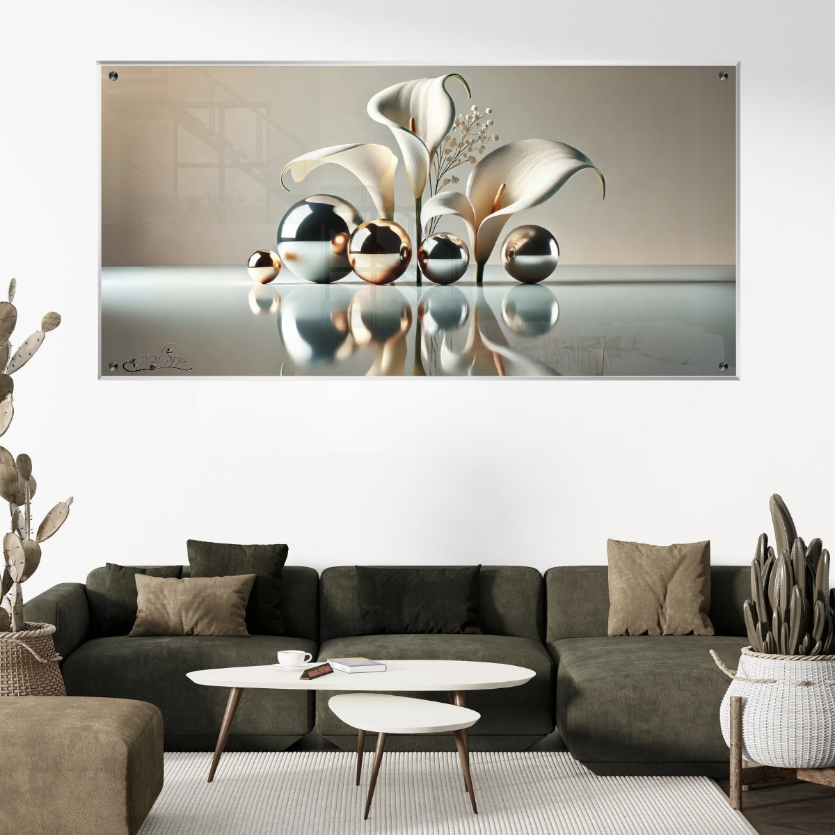 תמונות מודפסות על זכוכית בעיצוב ייחודי, מעוצבות בהשראת אמנות מודרנית. יוצרות אווירה חמימה ואלגנטית בבית.