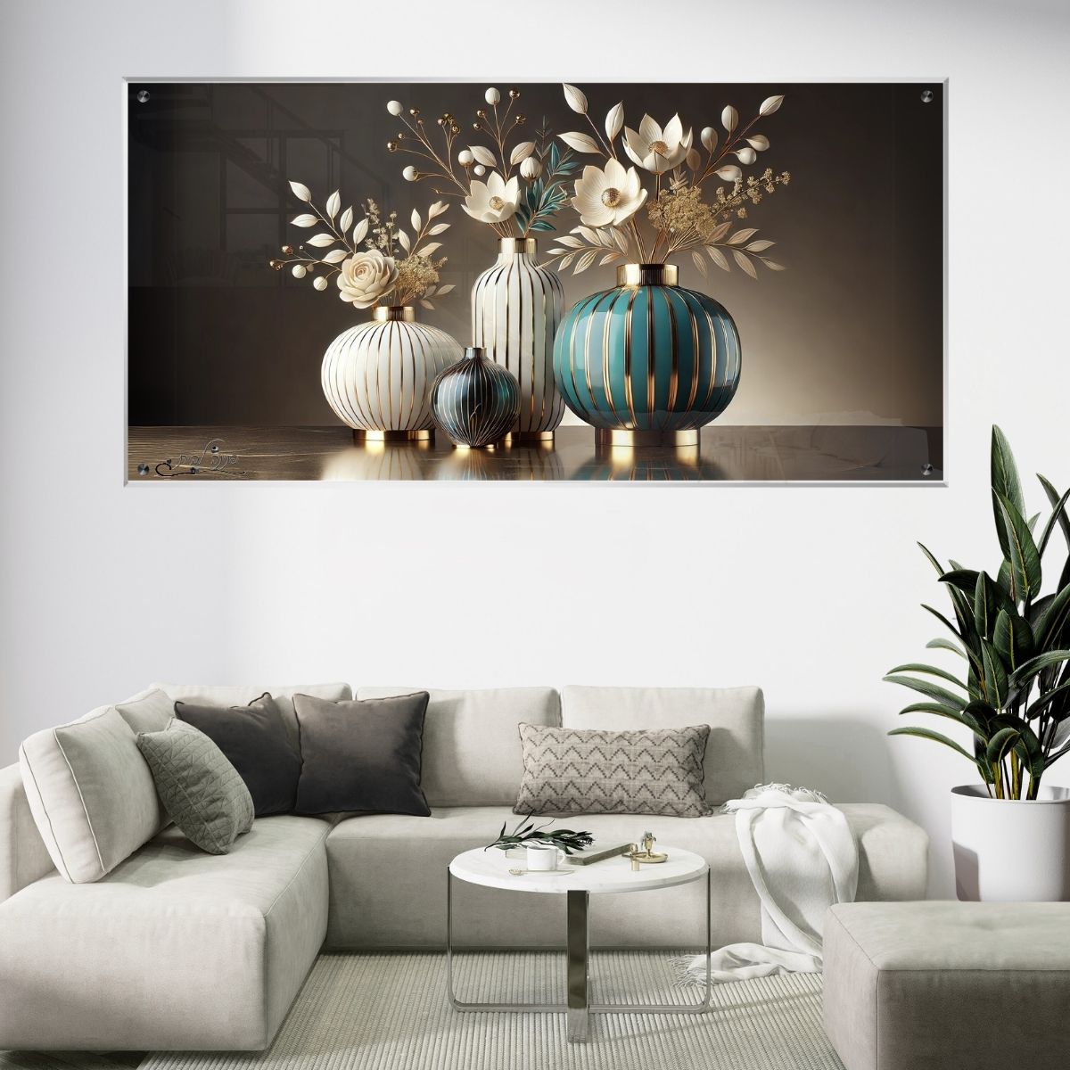 תמונות מודפסות על זכוכית בעיצוב ייחודי, מעוצבות בהשראת אמנות מודרנית. משלבות איכות הדפסה גבוהה עם זכוכית יוקרתית.