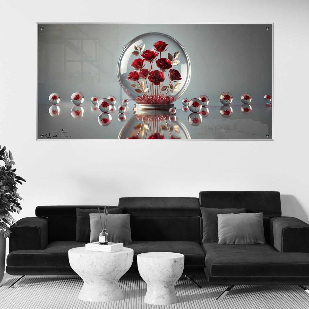 תמונות זכוכית מעוצבות, יוצרות אווירה מיוחדת ואלגנטית. מעניקות עומק ותחכום לכל עיצוב פנים.