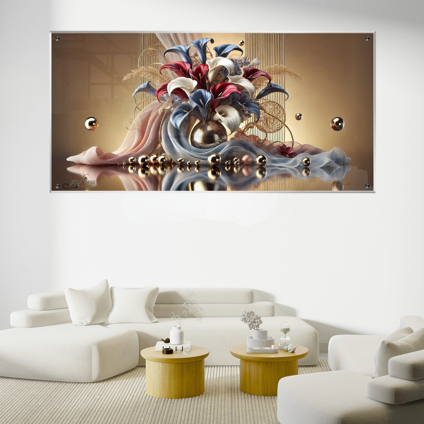 תמונות זכוכית אמנותיות, מעוצבות בהשראת אמנות מודרנית. יוצרות אווירה חמימה ואלגנטית בבית.