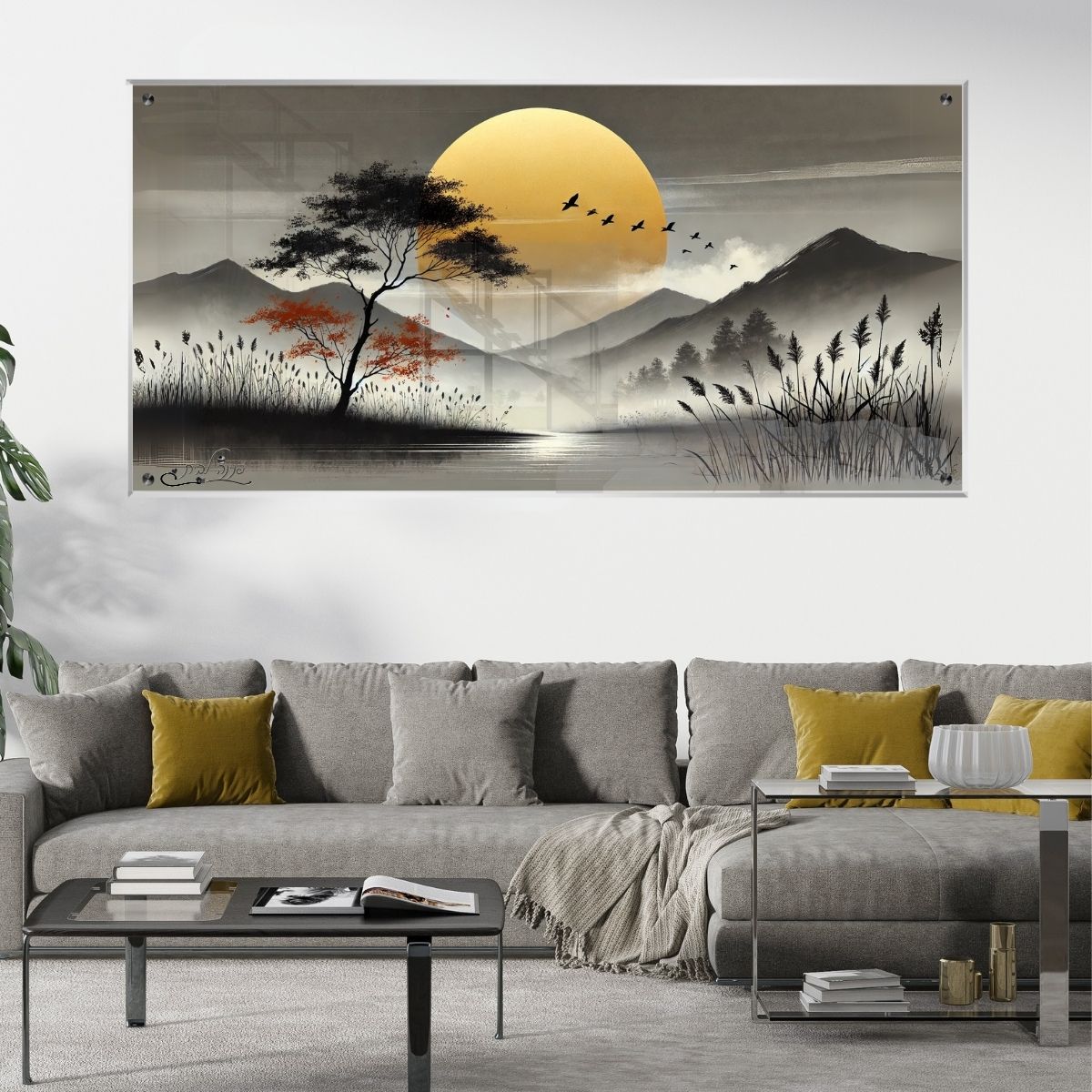 תמונות מודפסות על זכוכית בעיצוב ייחודי, מעוצבות בהשראת אמנות מודרנית. יוצרות אווירה חמימה ואלגנטית בבית.