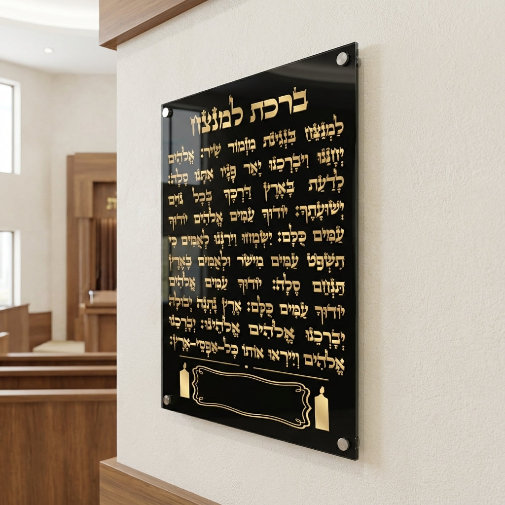 חנוכייה למנצח זהב על שחור