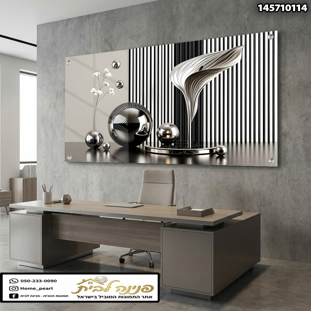 תמונה מודרנית לסלון - תמונות לסלון - צבעים שחור ולבן וכסף