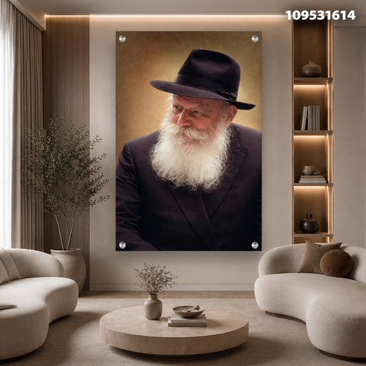 תמונה של אדם עם חרדית בשחור - תמונות זכוכית - צבעים חומים