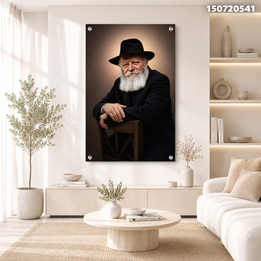 תמונה של אדם עם זקן ולבוש כהה - תמונות נוי - צבעי חום ולבן
