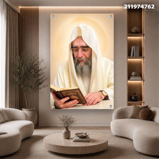 אדם קורא ספר בחלל מודרני - תמונות נוי - צבעים חמים