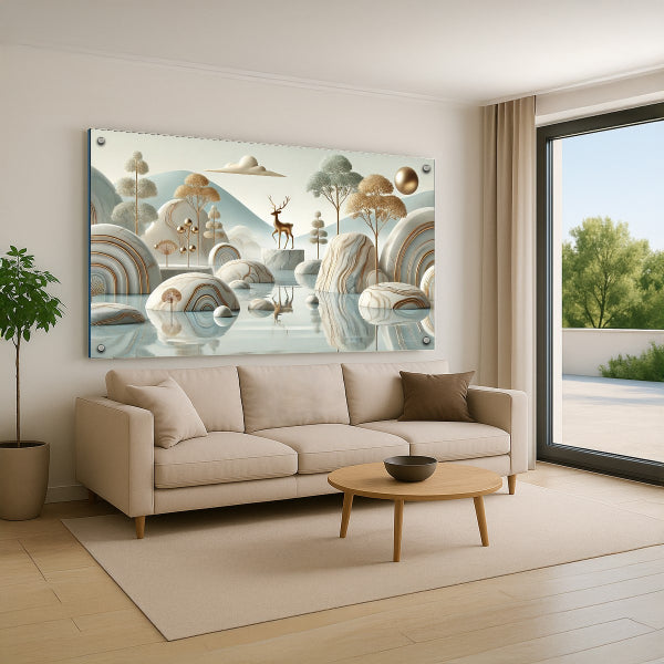 אייל באגם בין גבעות – תמונות זכוכית