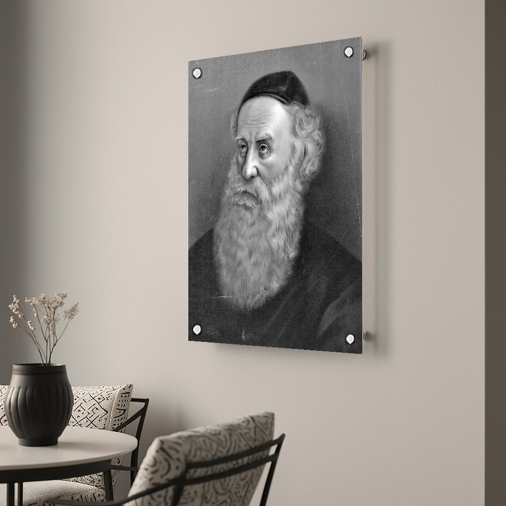 בעל התניא בעיצוב קלאסי בשחור לבן – תמונות זכוכית