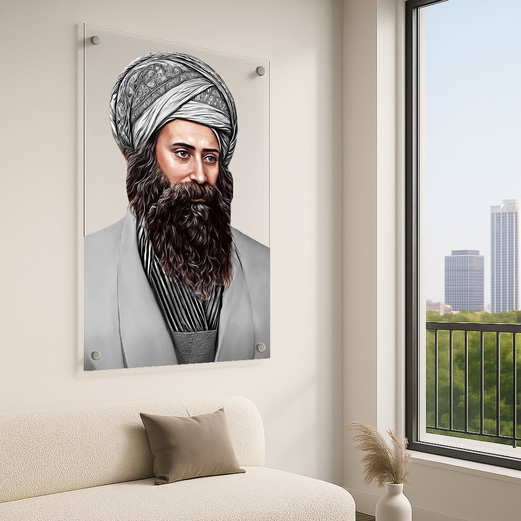 הבן איש חי בעיצוב אפור כסוף – תמונות זכוכית אלגנטיות