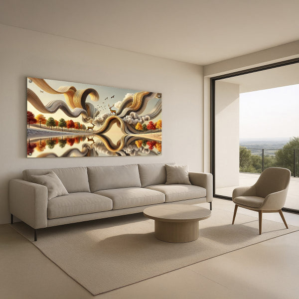 זרימה זהובה בנוף רגוע – תמונות לבית