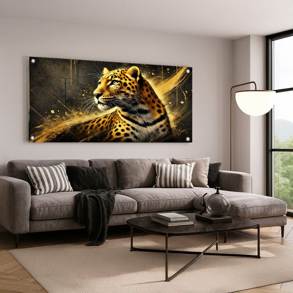 נמר זהוב בזכוכית יוקרתית