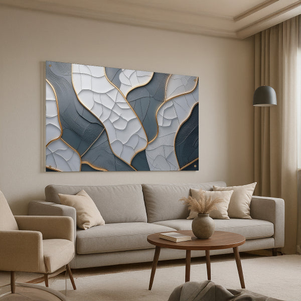 תמונת זכוכית פסיפס אפור זהב