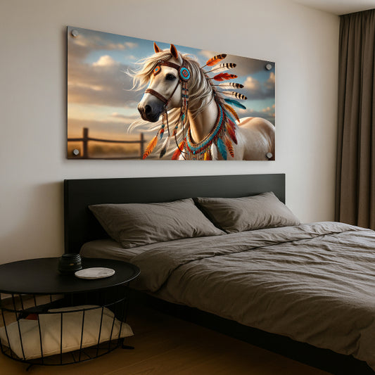 תמונת זכוכית סוס אצילי צבעוני