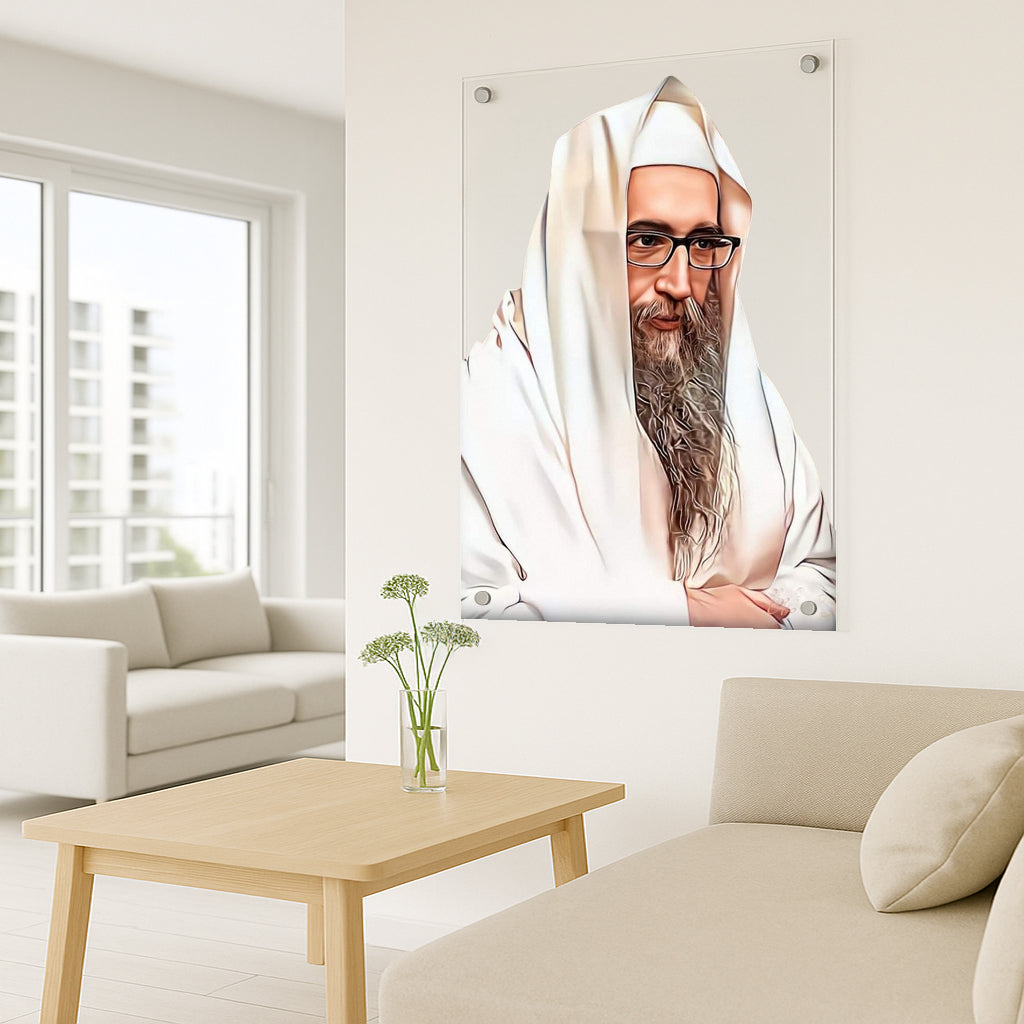 הרב יאשיהו פינטו בגלימה לבנה – תמונות זכוכית בהירות